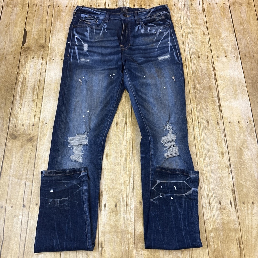 PRPS Jeans Men Stained Stretch Fit Distressed Destroyed Size 28 (29X34)